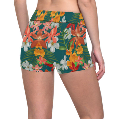 Amaryllis Pattern Print Design AL06 Yoga Shorts