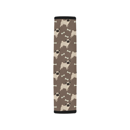 Pug Pattern Print Design A02 Car Seat Belt Cover