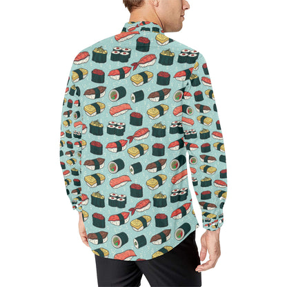 Sushi Pattern Design Men's Long Sleeve Shirt