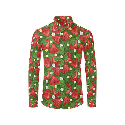 Strawberry Pattern Print Design SB05 Men's Long Sleeve Shirt