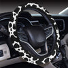 Cow Skin Pattern Print Design 04 Steering Wheel Cover with Elastic Edge