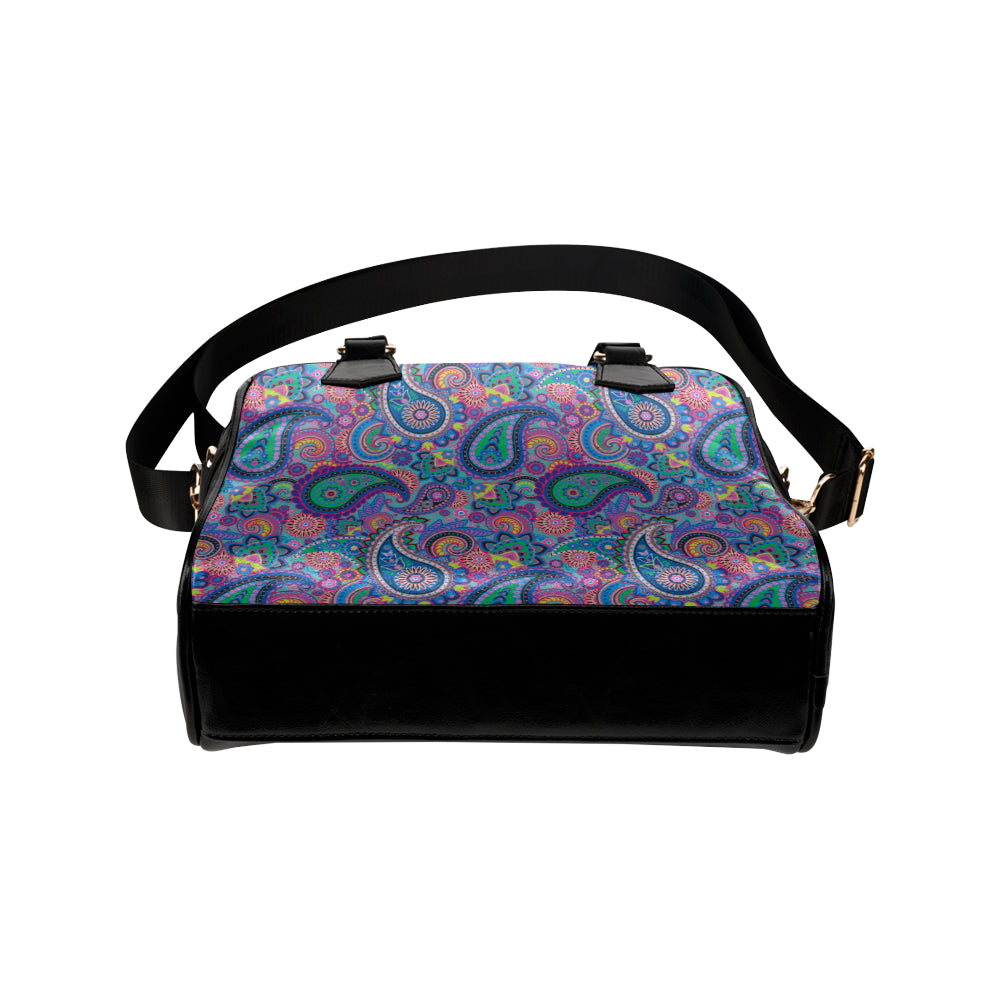 Paisley Colorful Pattern Print Design A02 Shoulder Handbag