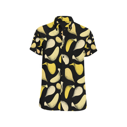 Potato Pattern Print Design A02 Men's Short Sleeve Button Up Shirt