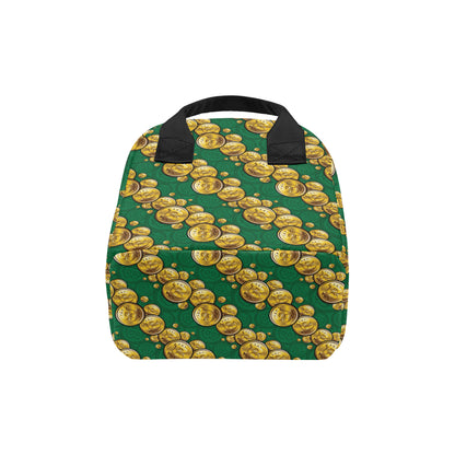 Bitcoin Pattern Print Design DO02 Insulated Lunch Bag