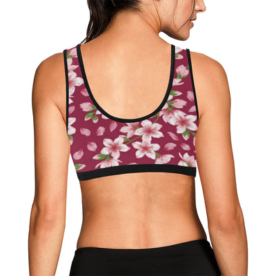 Cherry Blossom Pattern Print Design CB06 Sports Bra