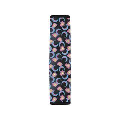 Lotus with Moon Pink Print Themed Car Seat Belt Cover