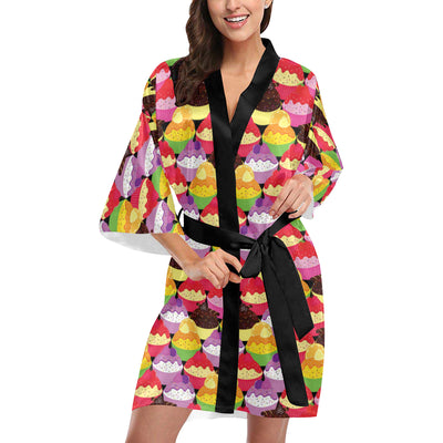 Cupcake Pattern Print Design CP02 Women Kimono Robe