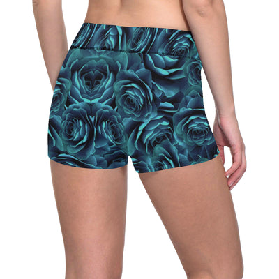 Camellia Pattern Print Design CM04 Yoga Shorts