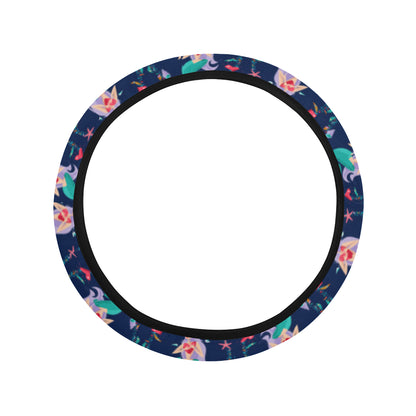 Mermaid Girl Cute Design Print Steering Wheel Cover with Elastic Edge