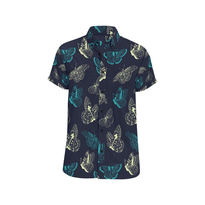 Monarch Butterfly Pattern Print Design 01 Men's Short Sleeve Button Up Shirt