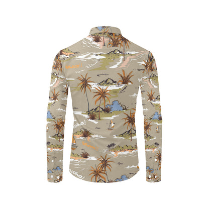 Pacific island Pattern Print Design A05 Men's Long Sleeve Shirt