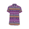 Boho Indian Style Pattern Men's Short Sleeve Button Up Shirt