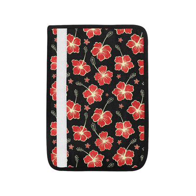 Red Hibiscus Pattern Print Design HB021 Car Seat Belt Cover