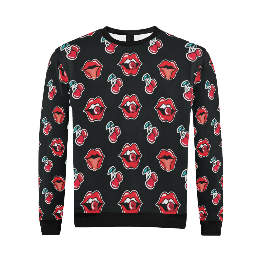 Cherry Pattern Print Design CH04 Men Long Sleeve Sweatshirt