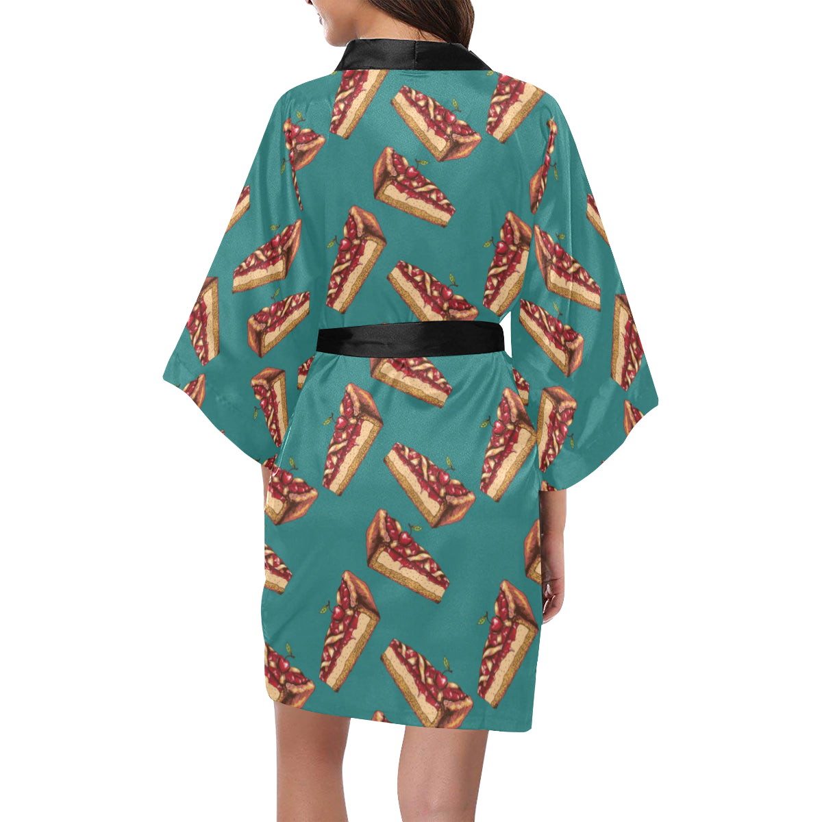 Cheesecake Cherry Pattern Print Design CK03 Women Kimono Robe
