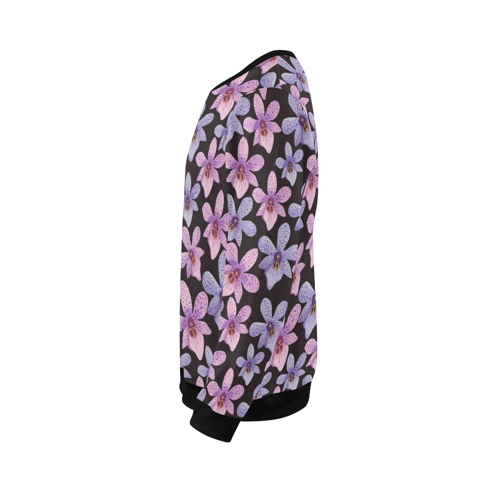 Orchid Pattern Print Design OR08 Men Long Sleeve Sweatshirt