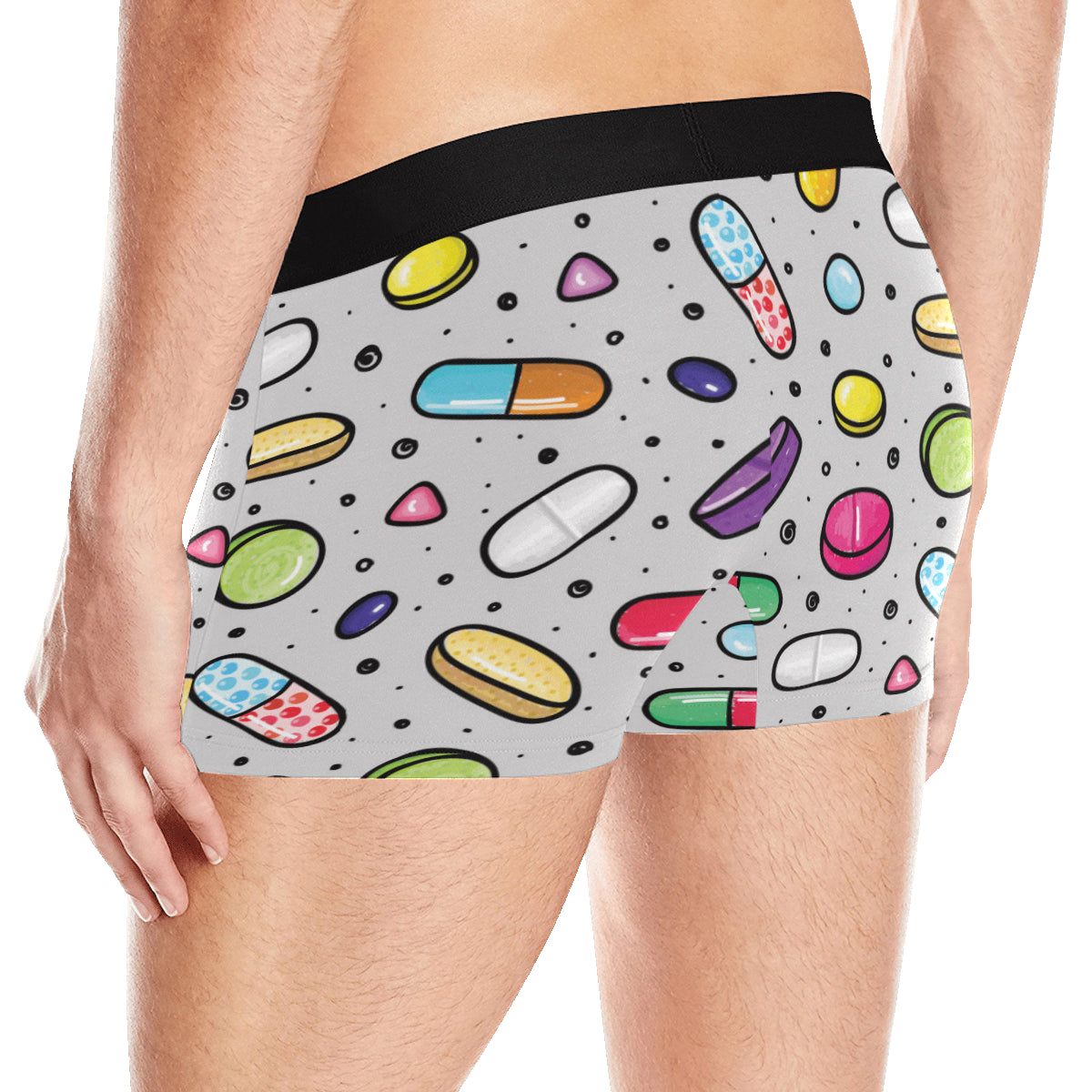 Pill Pattern Print Design A04 Men's Boxer Briefs