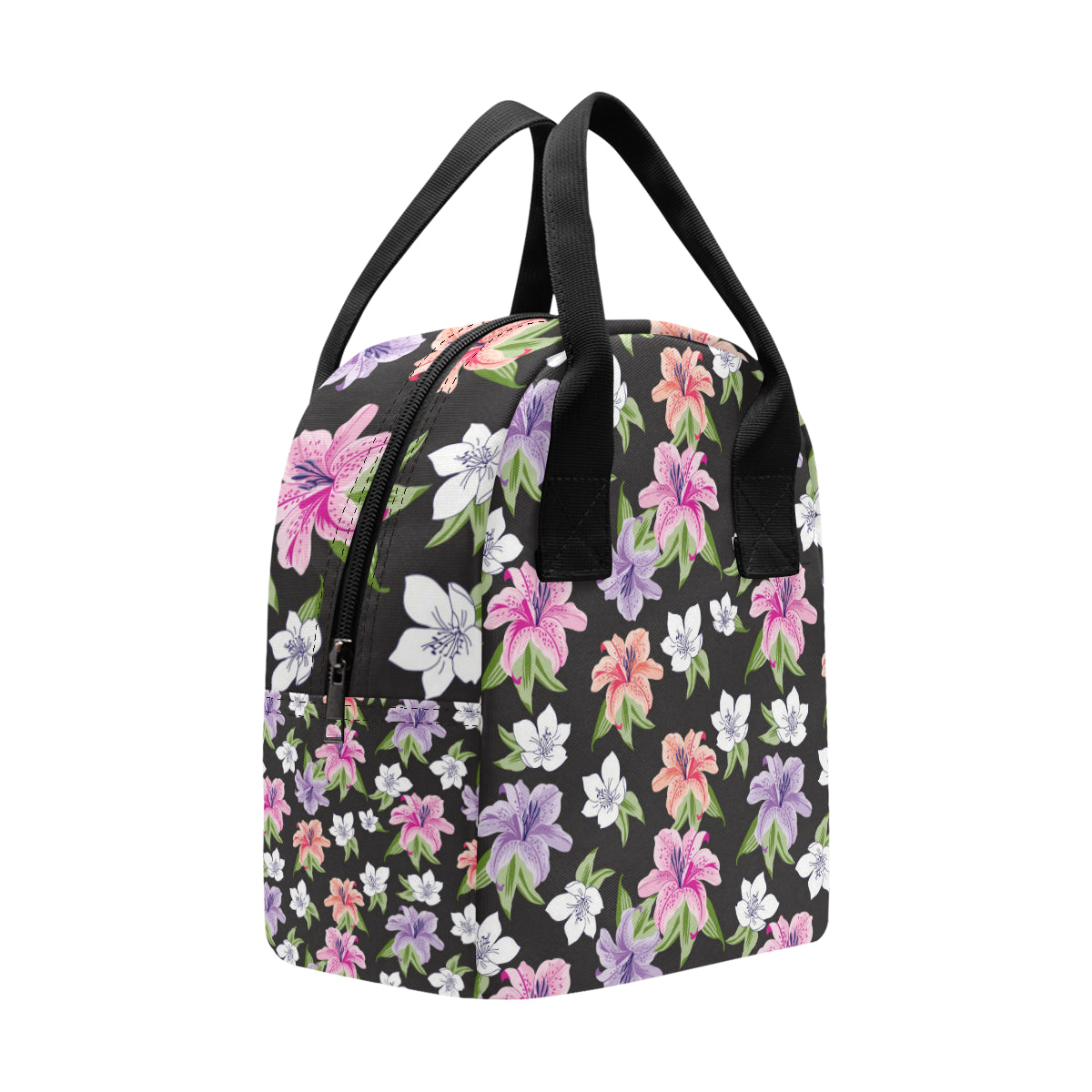Lily Pattern Print Design LY02 Insulated Lunch Bag