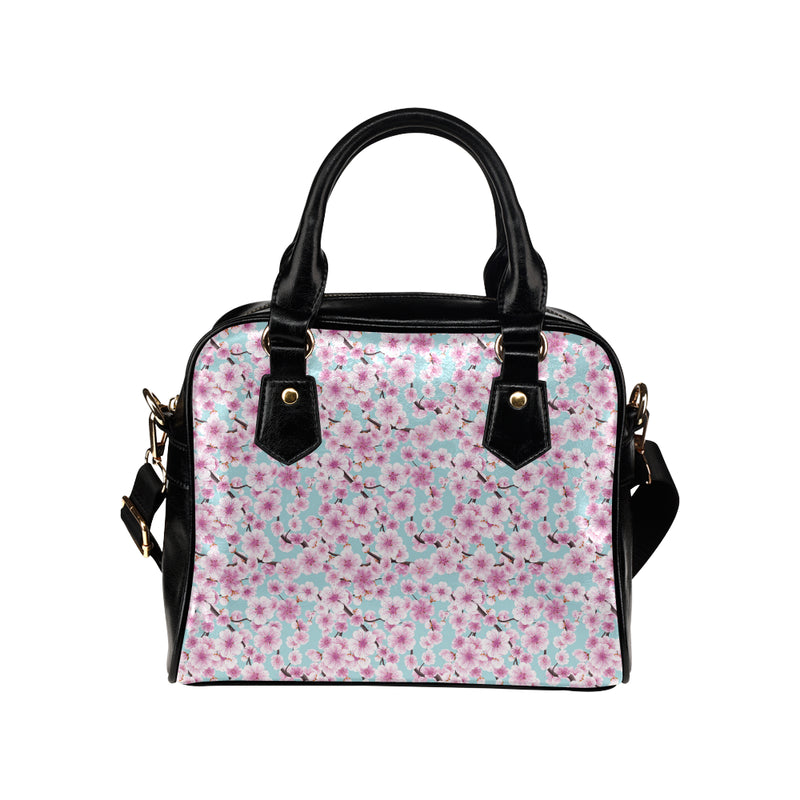 Cherry Blossom Pattern Print Design 01 Shoulder Handbag