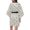 Chihuahua Pattern Print Design 02 Women's Short Kimono