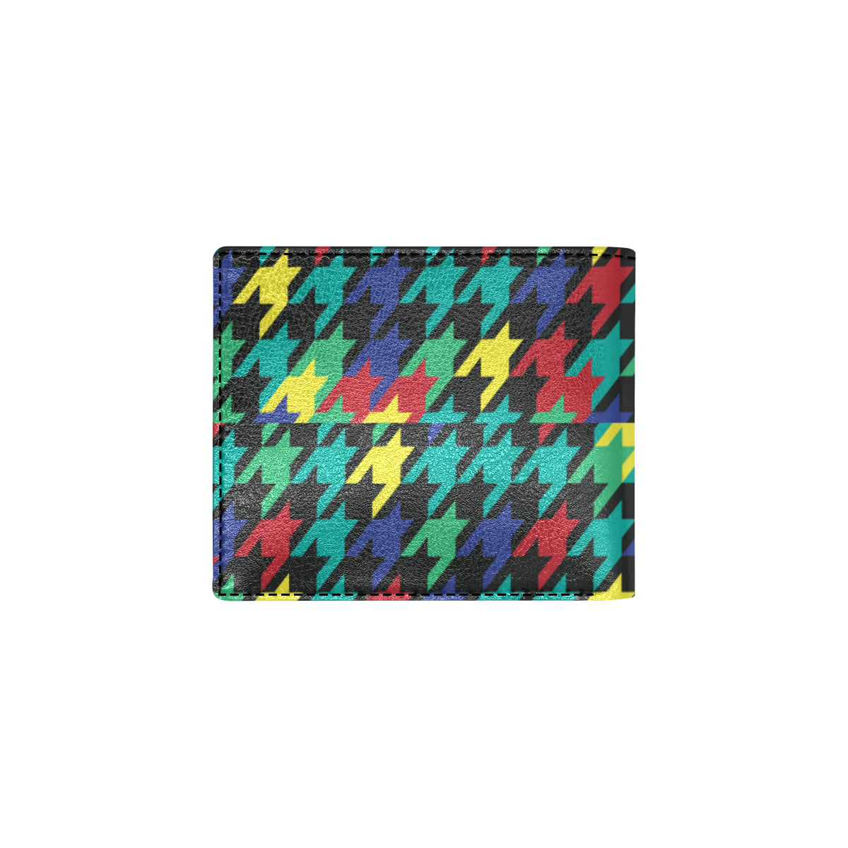 Houndstooth Colorful Pattern Print Design 02 Men's ID Card Wallet