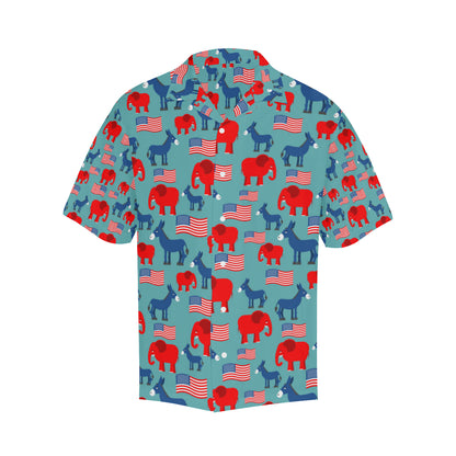 Donkey Red Elephant Pattern Print Design 03 Men's Hawaiian Shirt