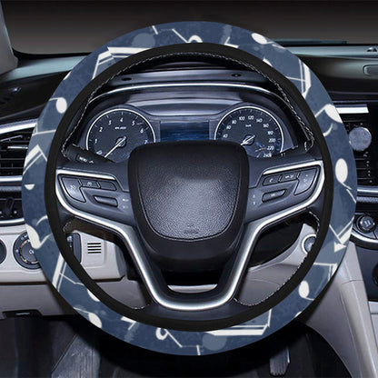 Music note Pattern Print Design A02 Steering Wheel Cover with Elastic Edge