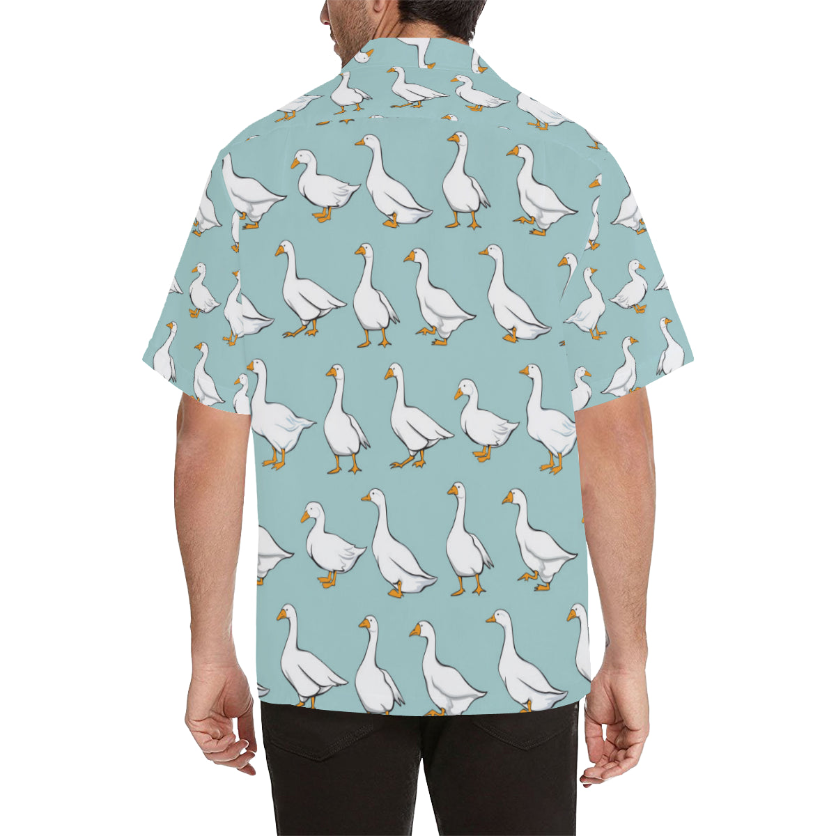 Goose Pattern Print Design 02 Men's Hawaiian Shirt