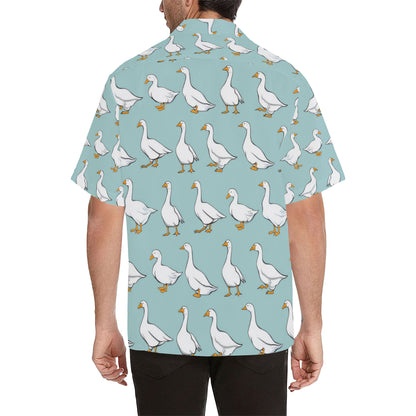 Goose Pattern Print Design 02 Men's Hawaiian Shirt