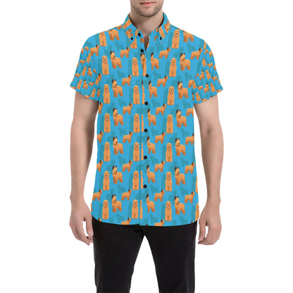 Briards Pattern Print Design 01 Men's Short Sleeve Button Up Shirt