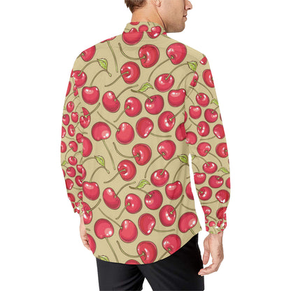 Cherry Pattern Print Design CH05 Men's Long Sleeve Shirt