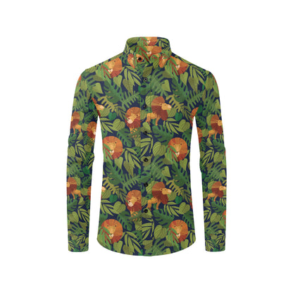 Lion Jungle Pattern Print Design 05 Men's Long Sleeve Shirt
