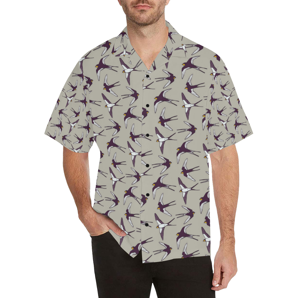 Swallow Bird Pattern Print Design 03 Men's Hawaiian Shirt