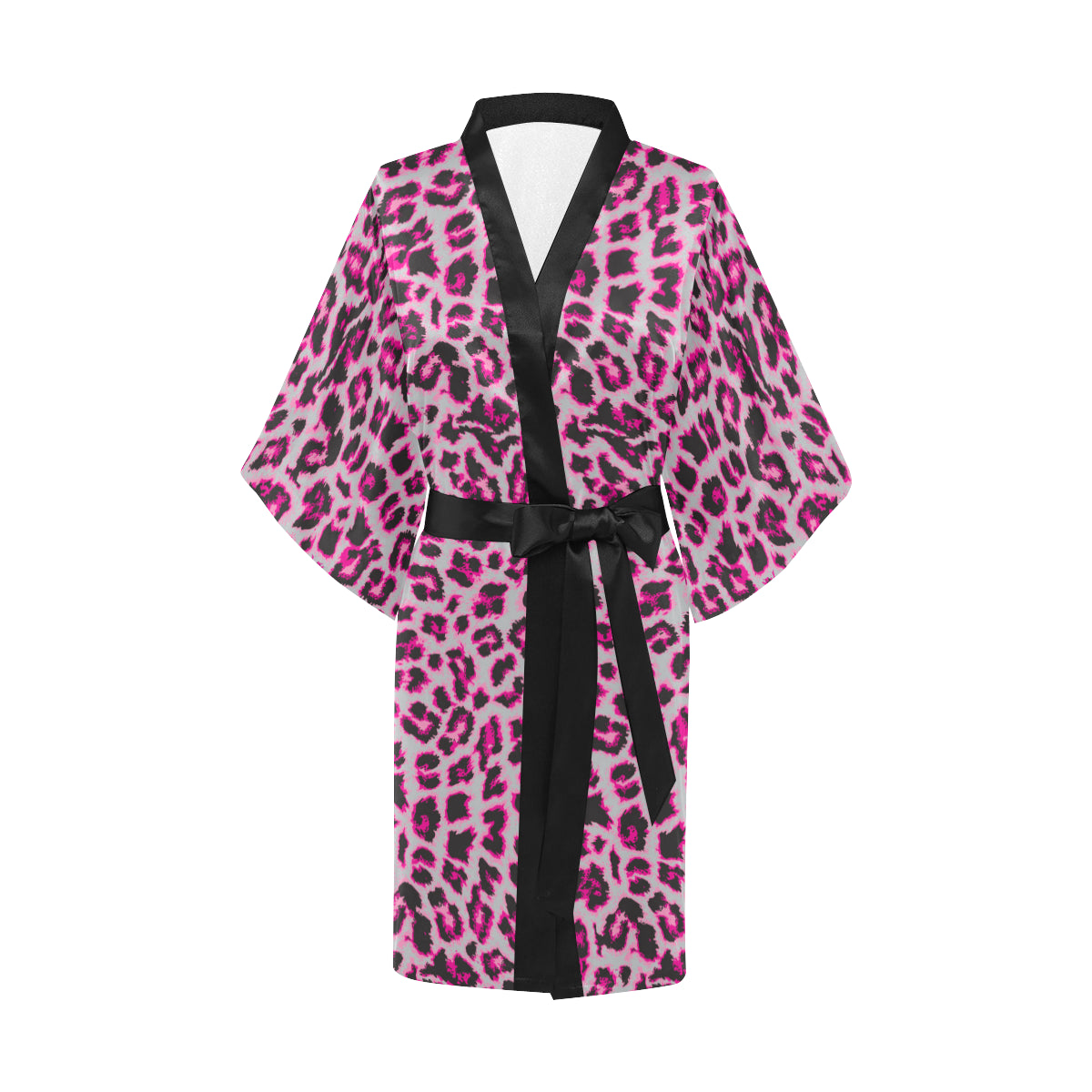 Leopard Pattern Print Design 02 Women's Short Kimono