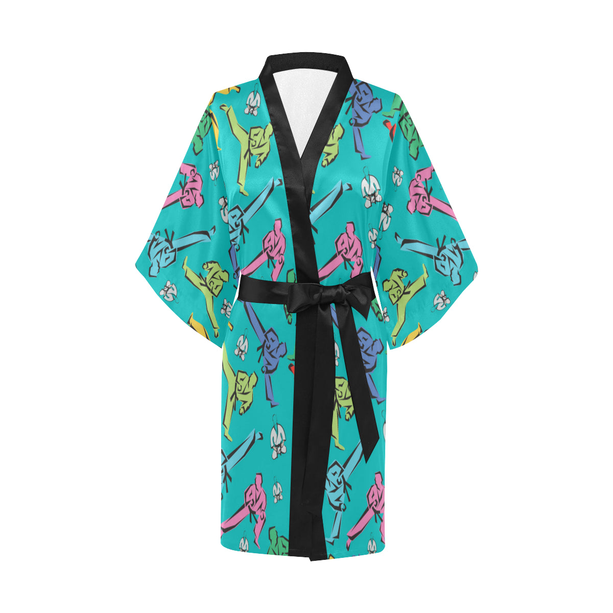 Judo Pattern Print Design 01 Women's Short Kimono
