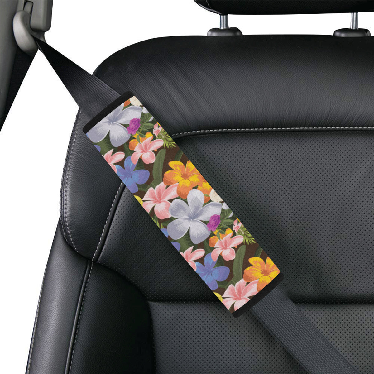 Plumeria Pattern Print Design PM03 Car Seat Belt Cover