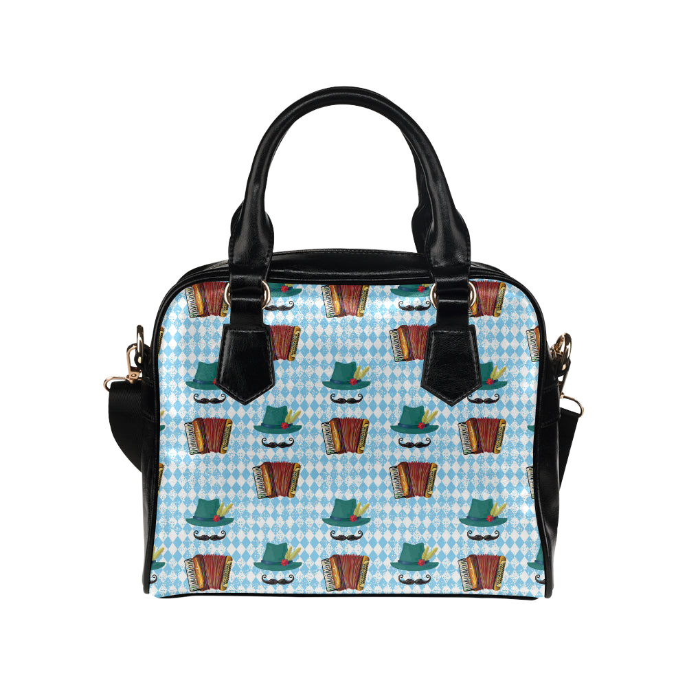 Accordion Mustache Pattern Print Design 01 Shoulder Handbag
