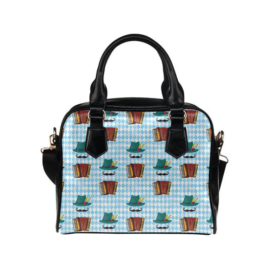 Accordion Mustache Pattern Print Design 01 Shoulder Handbag