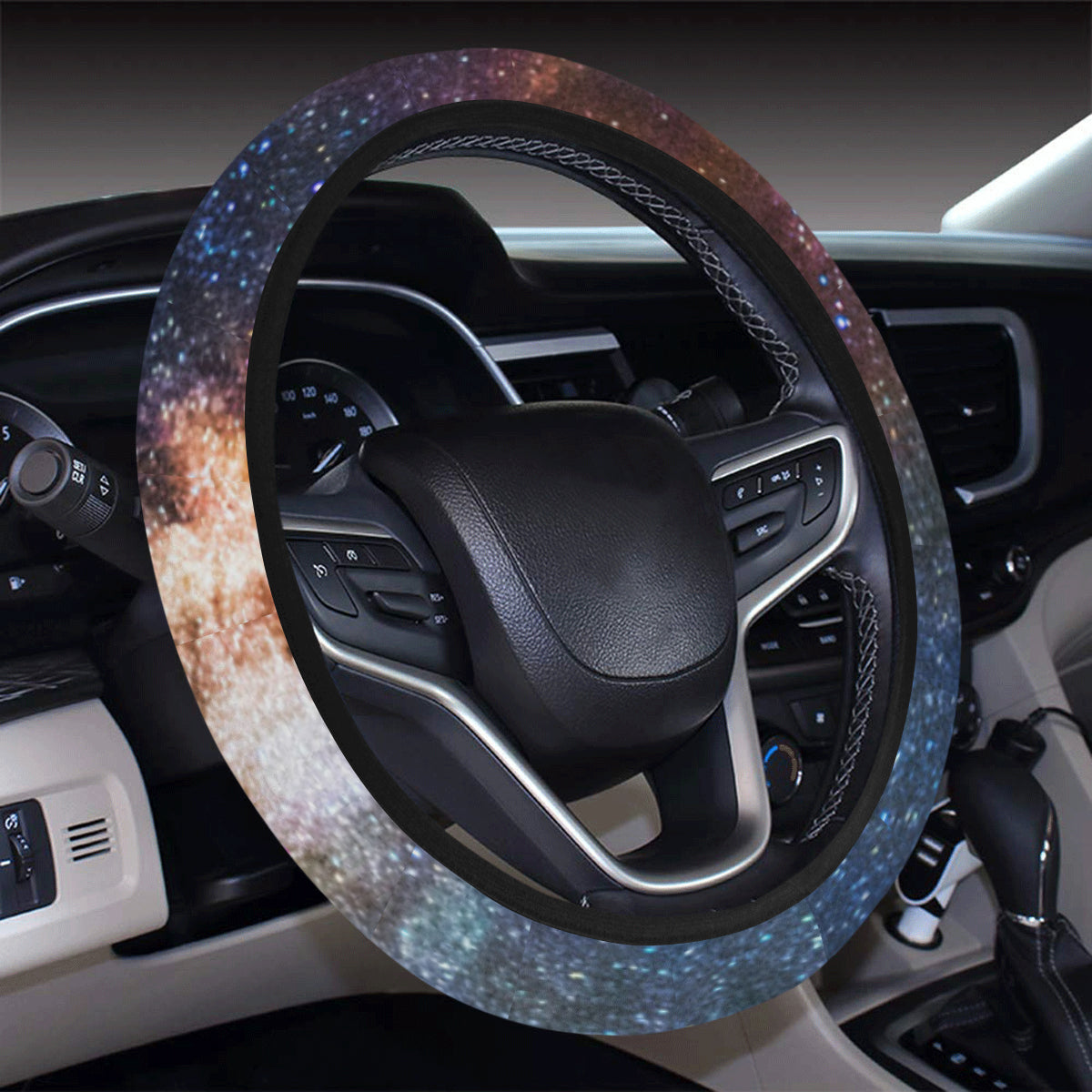 Celestial Milky way Galaxy Steering Wheel Cover with Elastic Edge