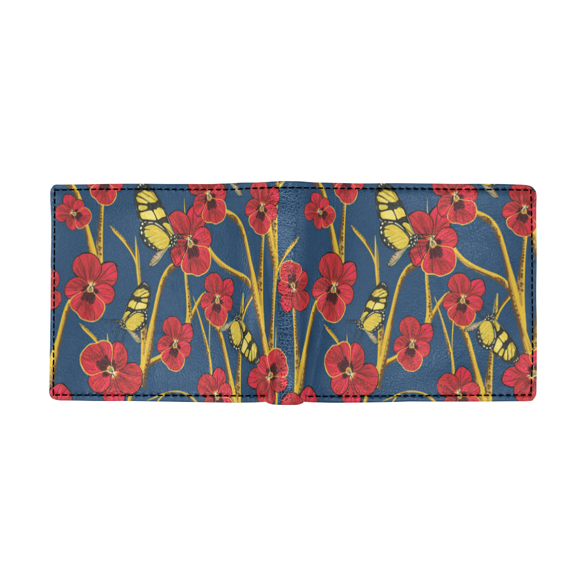 Pansy Pattern Print Design A01 Men's ID Card Wallet