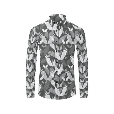 Angel Wings Pattern Design Themed Print Men's Long Sleeve Shirt