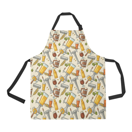 Beer Pattern Print Design 05 Apron with Pocket