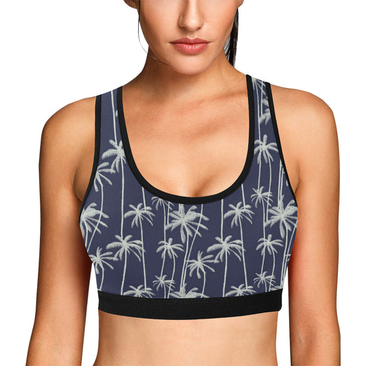 Palm Tree Pattern Print Design PT06 Sports Bra