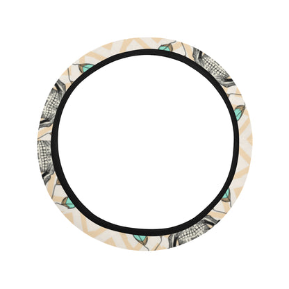 Indian Skull Pattern Steering Wheel Cover with Elastic Edge