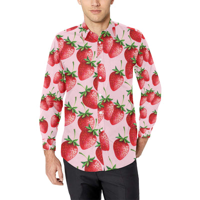 Strawberry Pattern Print Design SB03 Men's Long Sleeve Shirt