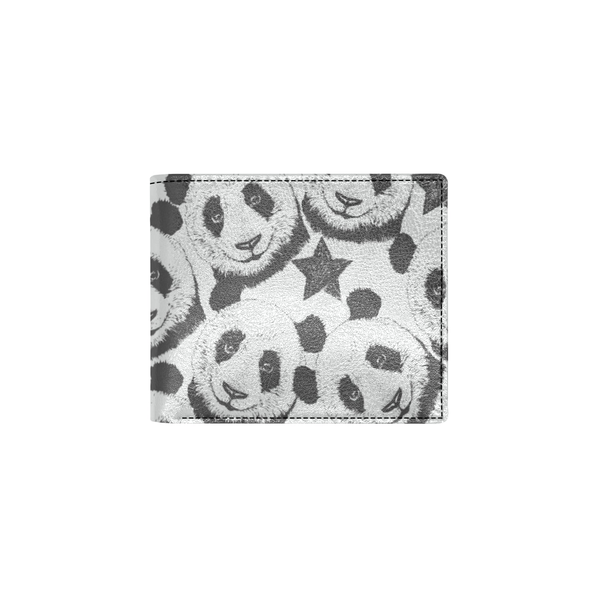 Panda Pattern Print Design A02 Men's ID Card Wallet