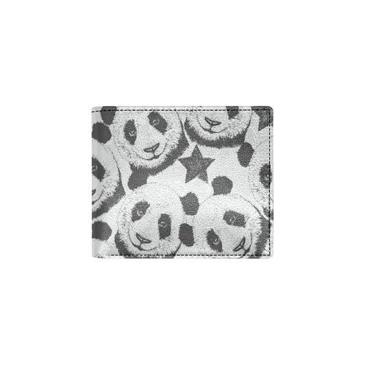 Panda Pattern Print Design A02 Men's ID Card Wallet