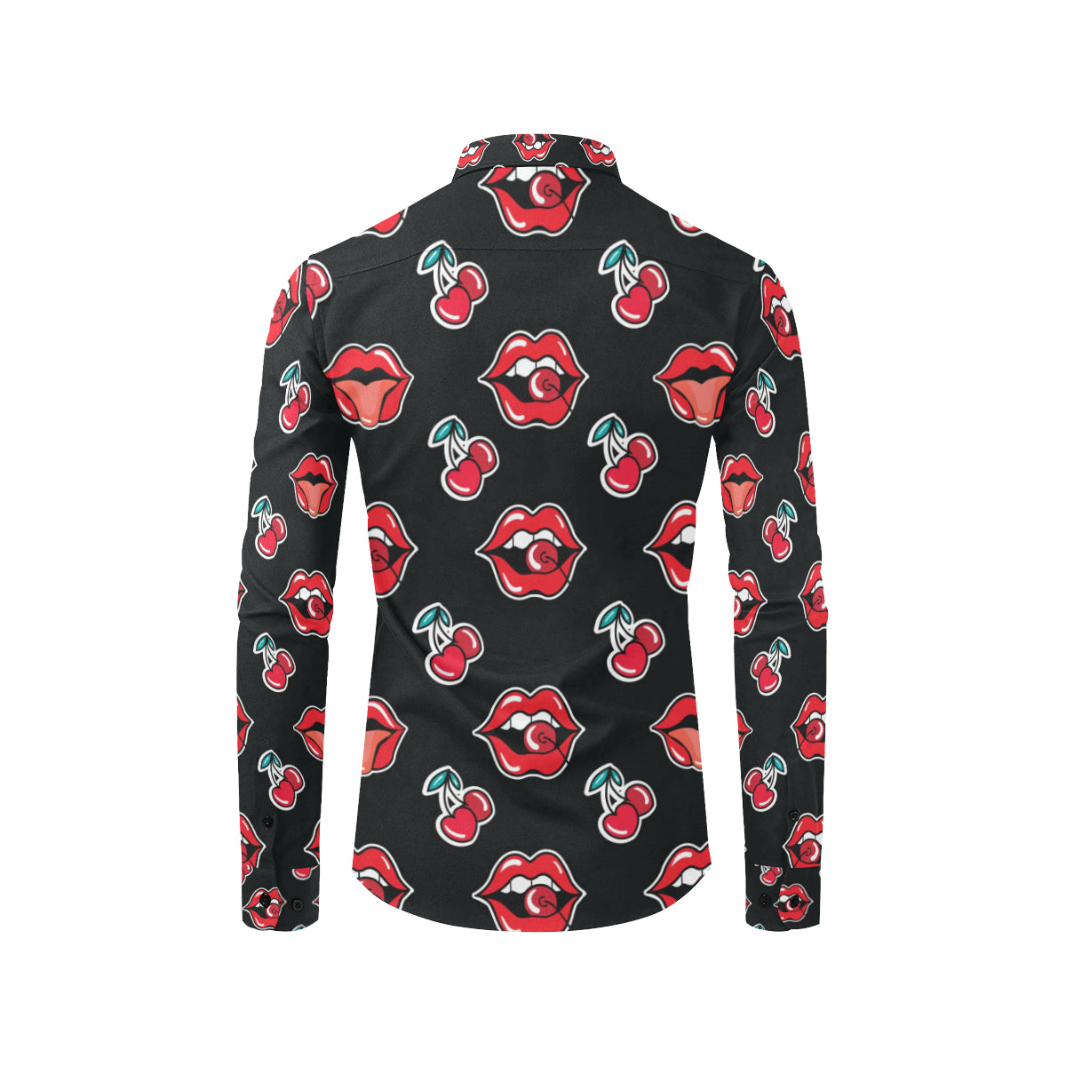 Cherry Pattern Print Design CH04 Men's Long Sleeve Shirt