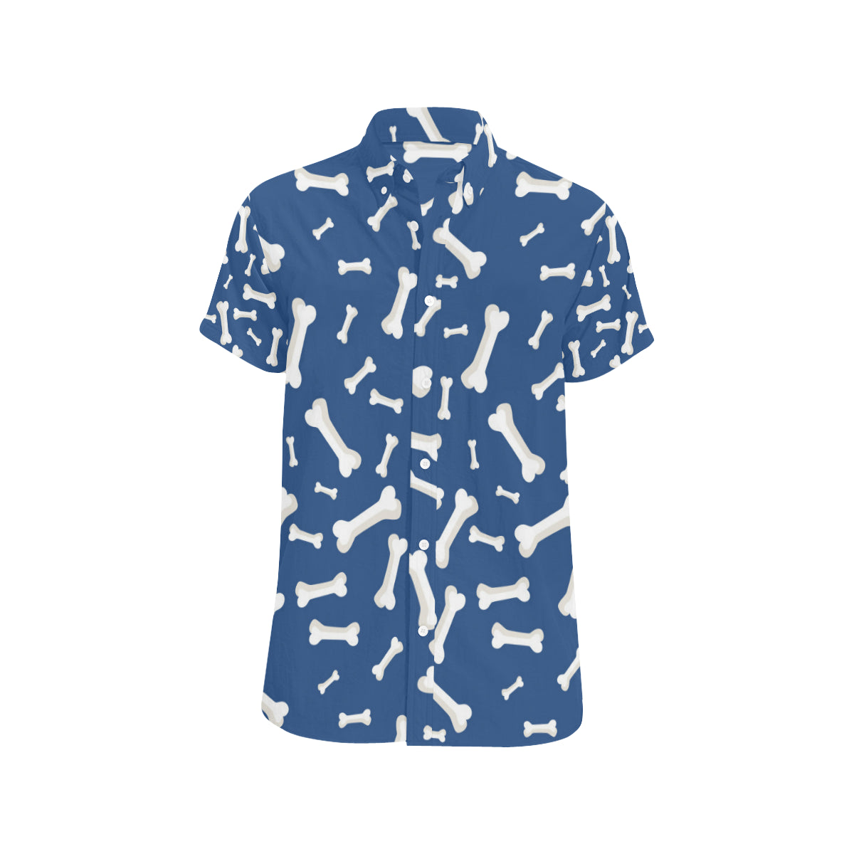 Dog Bone Pattern Print Design 03 Men's Short Sleeve Button Up Shirt