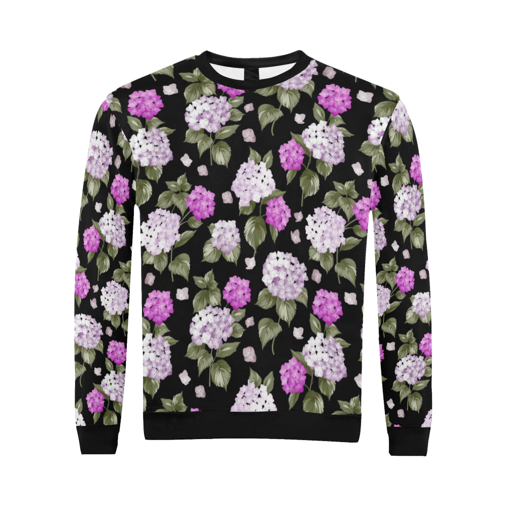 Hydrangea Pattern Print Design HD011 Men Long Sleeve Sweatshirt